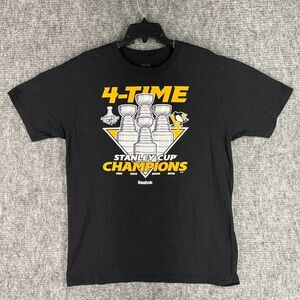 Pittsburgh Penguins Shirt Mens Large Reebok Stanley Cup‎ Casual Short-sleeve Tee